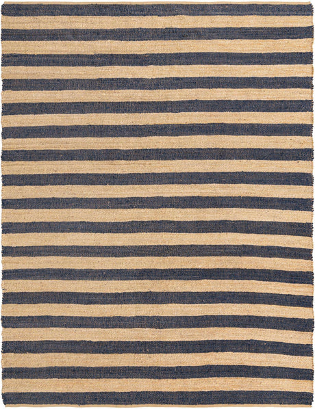 Navy Ivory 8' x 10' Braided Jute Rectangle Rug