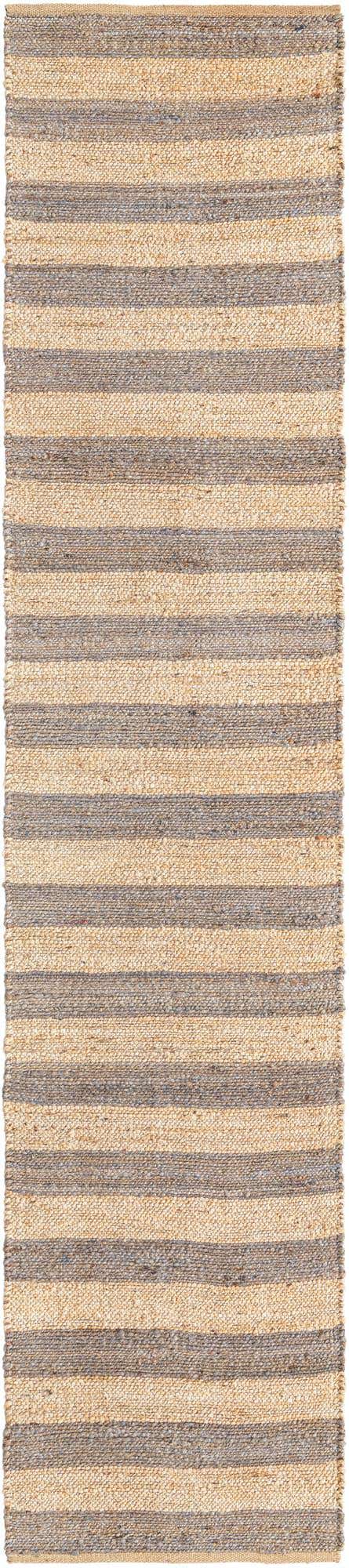 Gray Ivory 3' x 12' Braided Jute Runner Rug