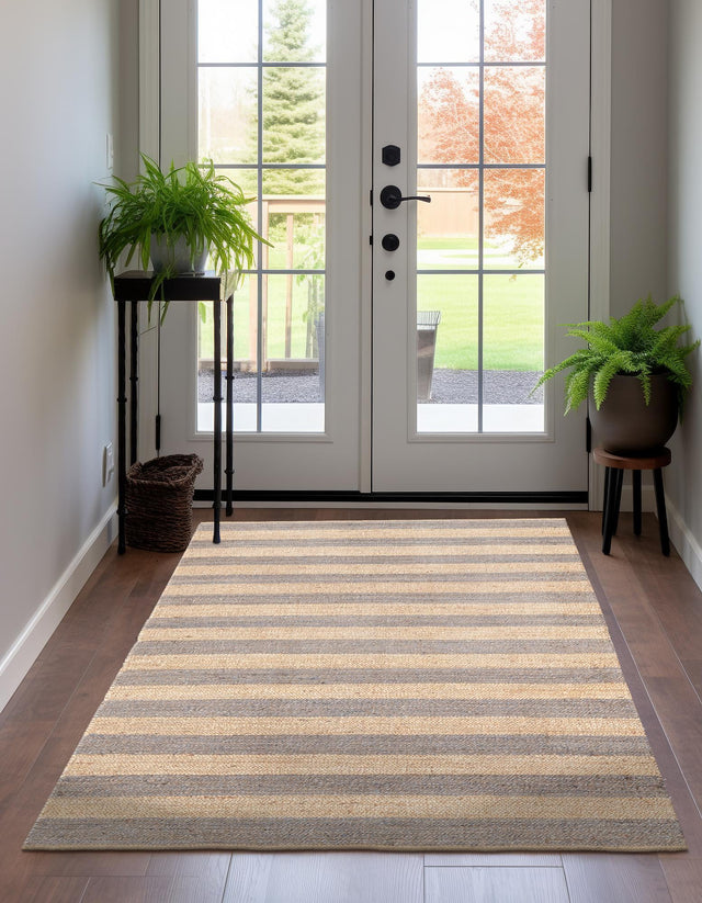 Gray Ivory 4' 1 x 6' 1 Braided Jute Rectangle Rug