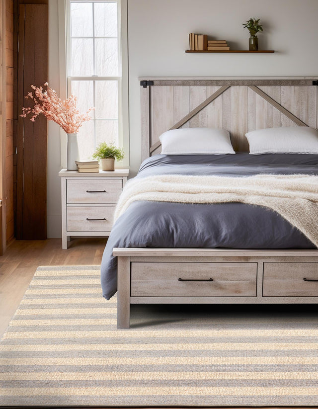 Gray Ivory 4' 1 x 6' 1 Braided Jute Rectangle Rug