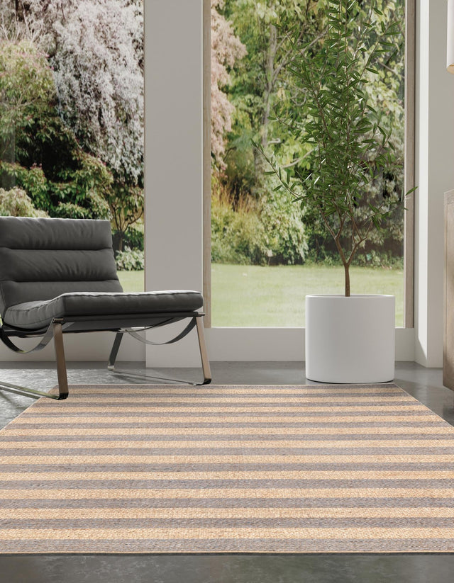 Gray Ivory 4' 1 x 6' 1 Braided Jute Rectangle Rug
