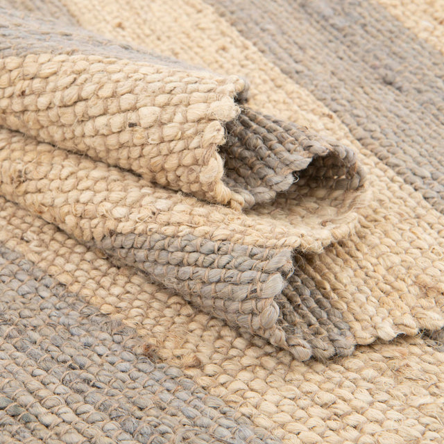 Gray Ivory 9' x 12' Braided Jute Rectangle Rug
