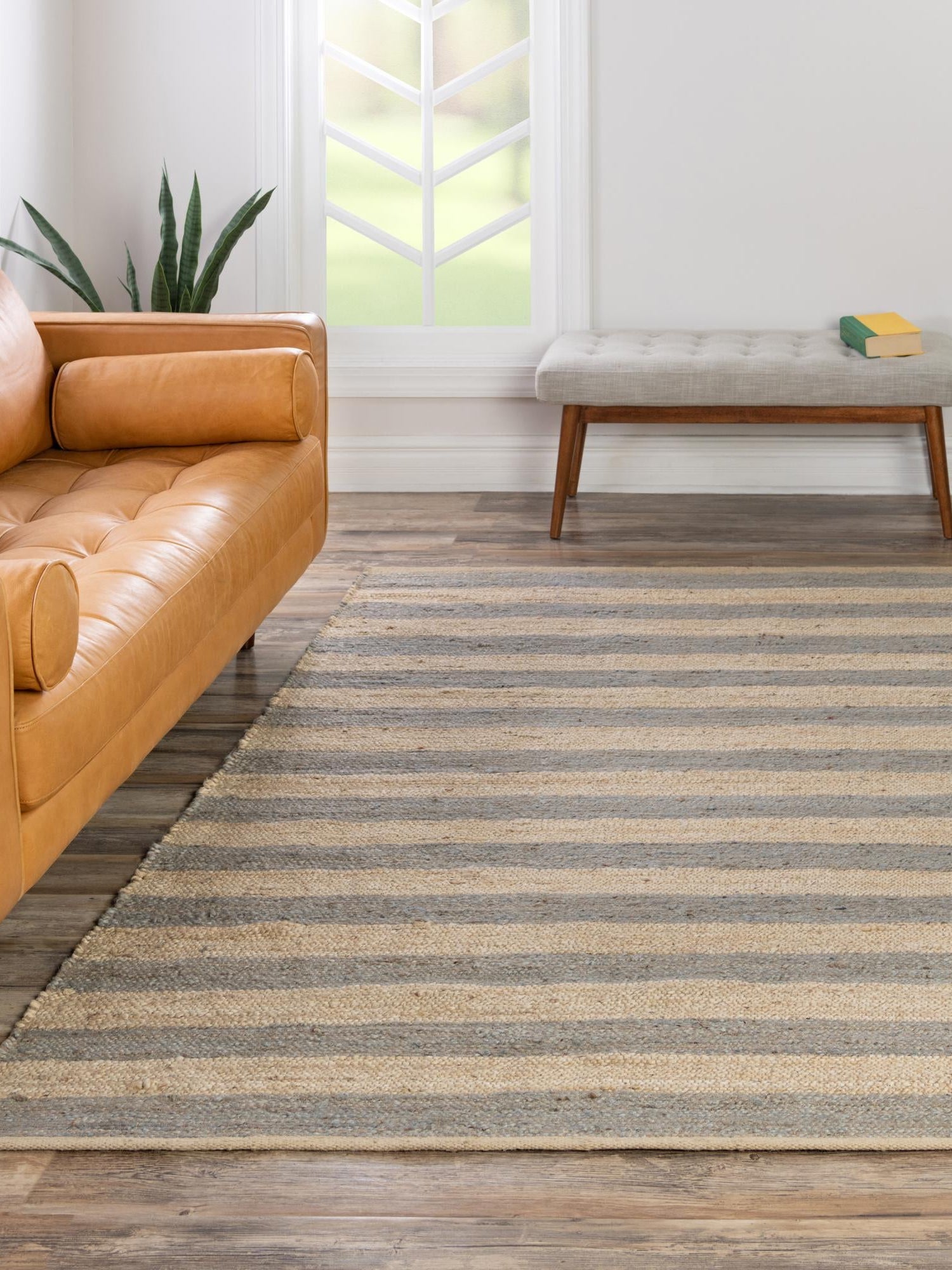 Gray Ivory 9' x 12' Braided Jute Rectangle Area Rug 100% Jute Hand Braided Natural Eco-Friendly Boho Style Carpet for Living Rooms Dining Office Space Dorms for Sale at Rug Engine