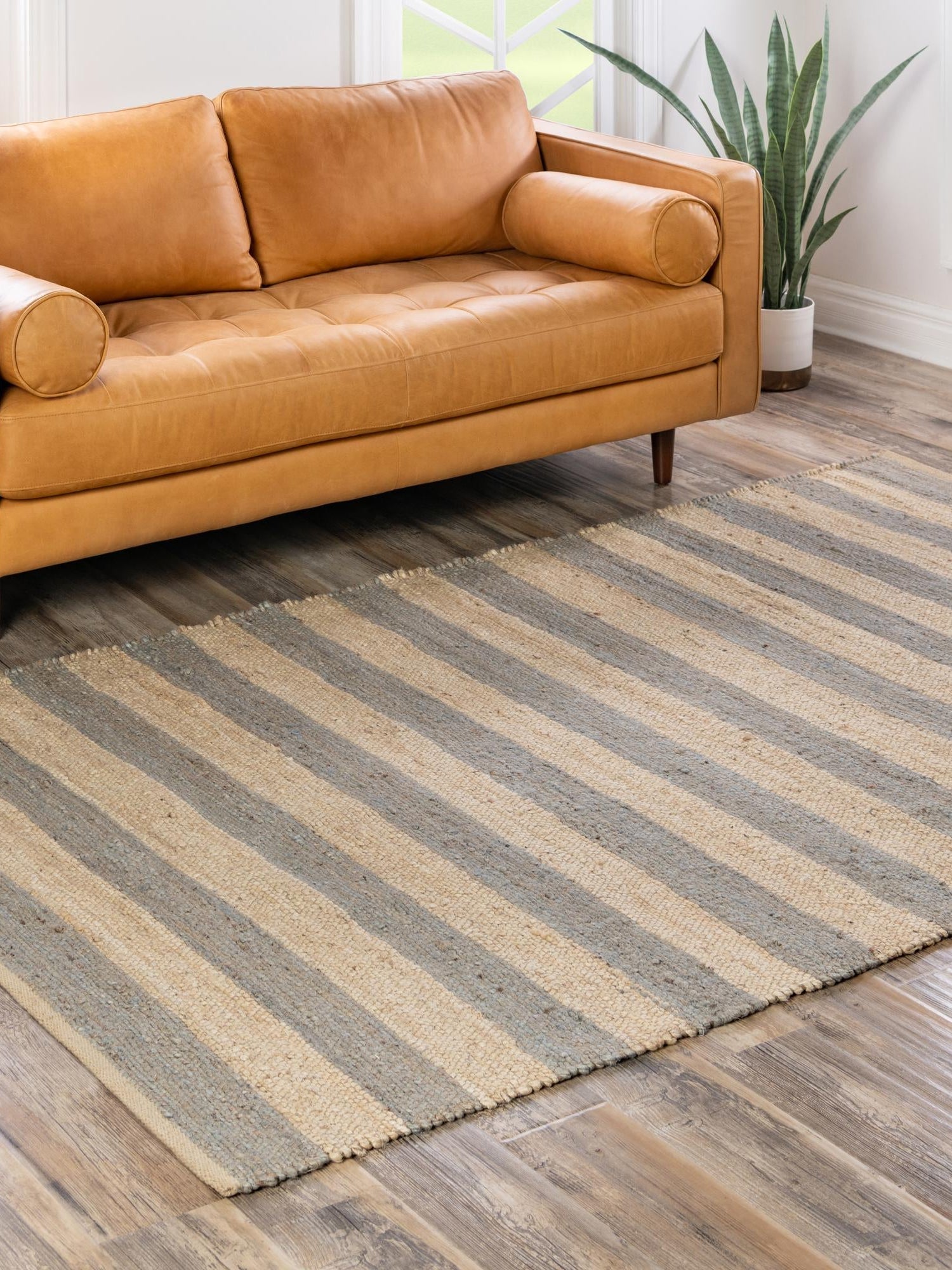 Gray Ivory 9' x 12' Braided Jute Rectangle Area Rug 100% Jute Hand Braided Natural Eco-Friendly Boho Style Carpet for Living Rooms Dining Office Space Dorms for Sale at Rug Engine