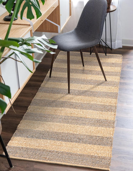 Gray Ivory 3' x 12' Braided Jute Runner Rug