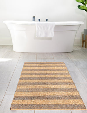 Gray Ivory 3' x 10' Braided Jute Runner Rug