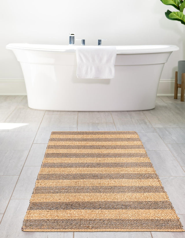 Gray Ivory 3' x 10' Braided Jute Runner Rug