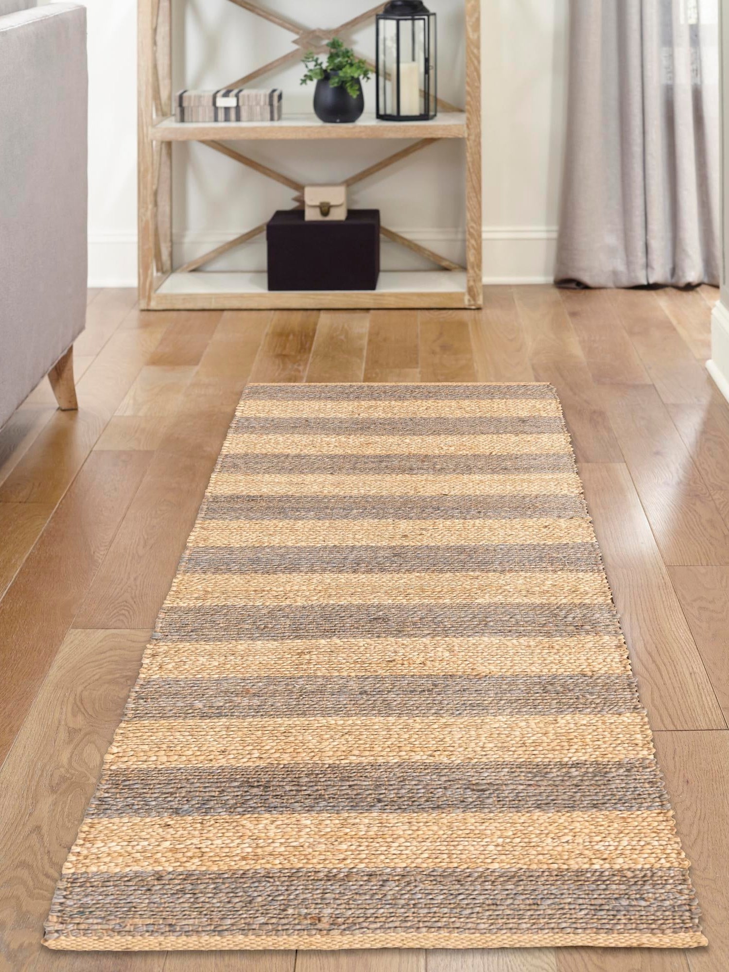 Gray Ivory 2' 2 x 8' Braided Jute Runner Area Rug 100% Jute Hand Braided Natural Eco-Friendly Boho Style Carpet for Living Rooms Dining Office Space Dorms for Sale at Rug Engine