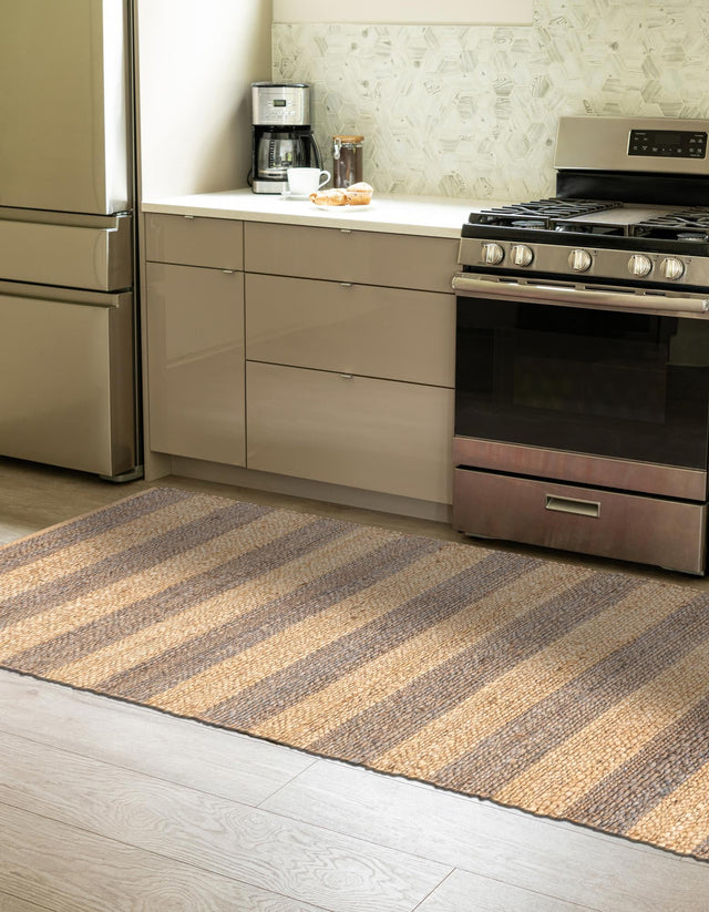 Gray Ivory 3' x 10' Braided Jute Runner Rug