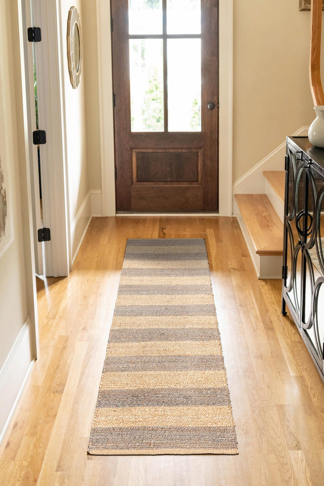Gray Ivory 3' x 12' Braided Jute Runner Rug
