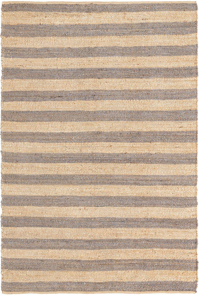Gray Ivory 6' 1 x 9' Braided Jute Rectangle Rug
