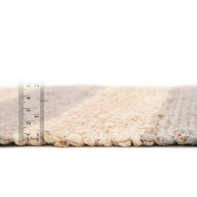 Gray Ivory 8' x 8' Braided Jute Square Rug