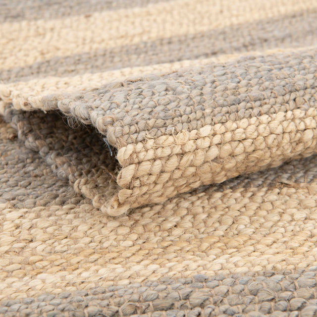 Gray Ivory 8' x 8' Braided Jute Square Rug