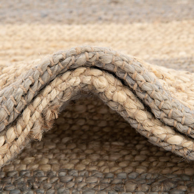 Gray Ivory 8' x 8' Braided Jute Square Rug