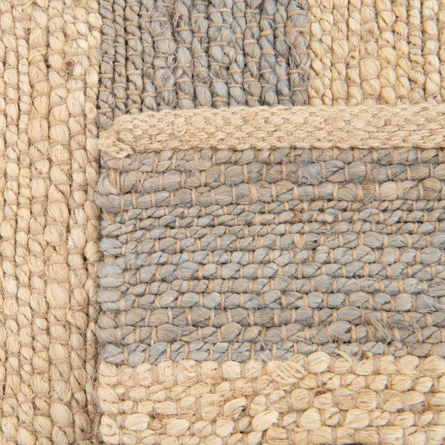 Gray Ivory 8' x 8' Braided Jute Square Rug