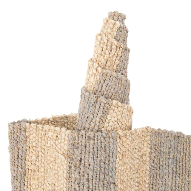 Gray Ivory 8' x 8' Braided Jute Square Rug