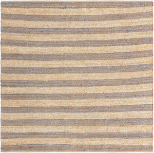Gray Ivory 8' x 8' Braided Jute Square Rug
