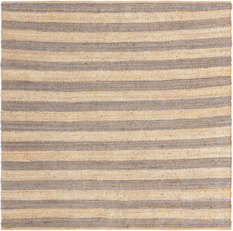 Gray Ivory 8' x 8' Braided Jute Square Rug