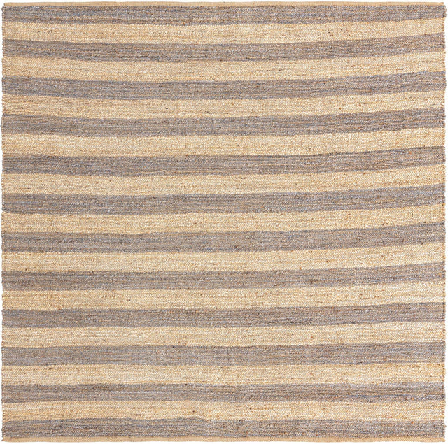 Gray Ivory 8' x 8' Braided Jute Square Rug