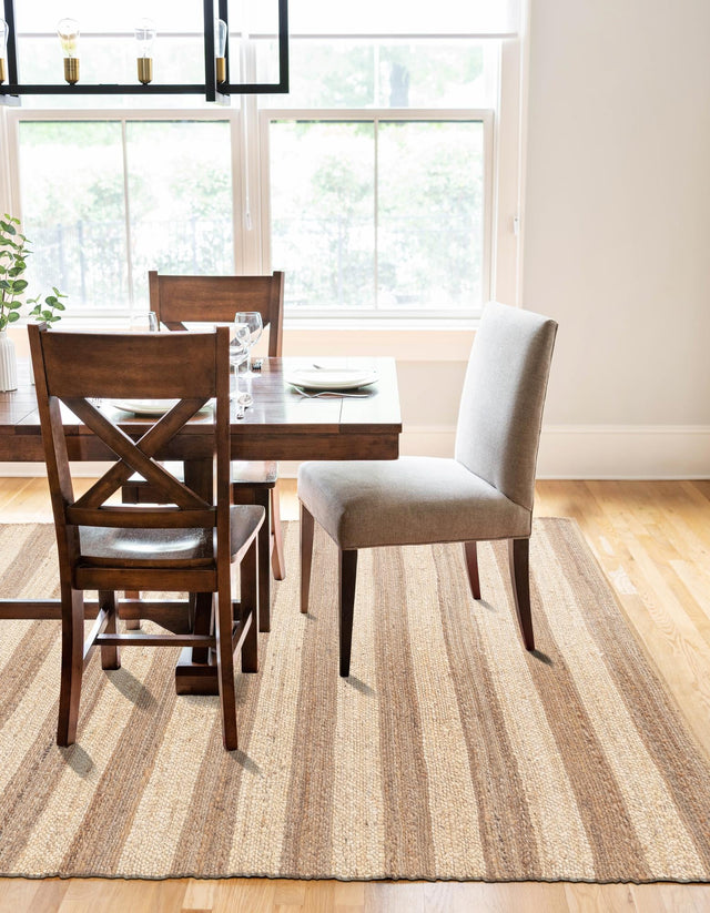 Natural Ivory 6' 1 x 9' Braided Jute Rectangle Rug