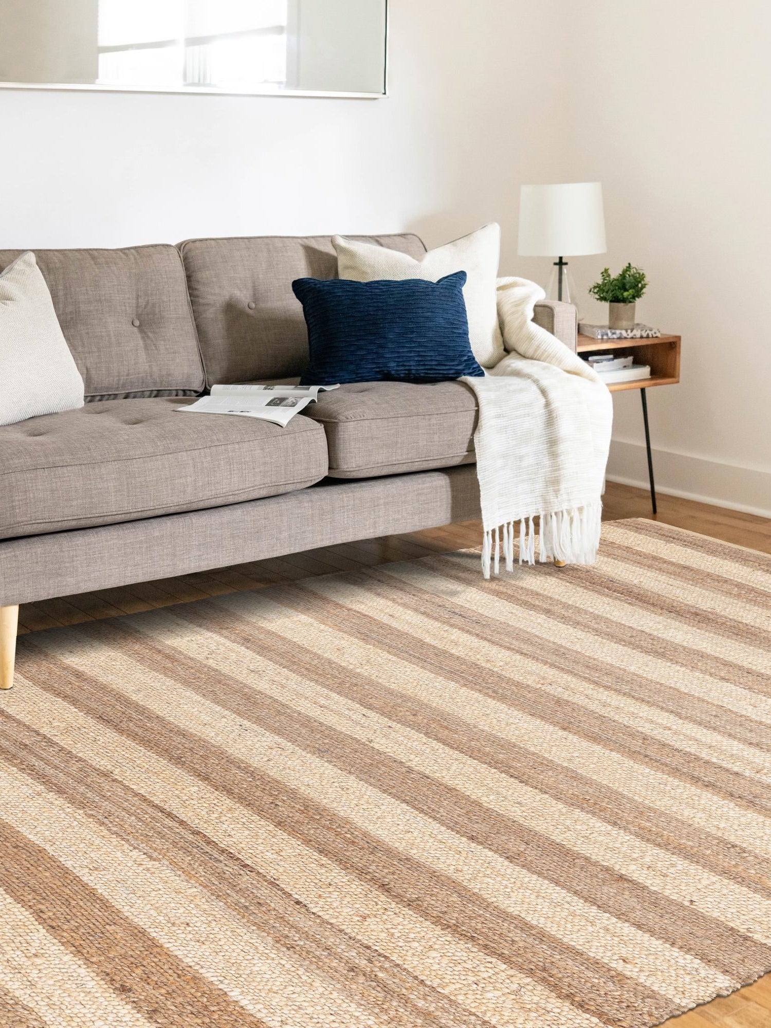 Natural Ivory 4' 1 x 6' 1 Braided Jute Rectangle Area Rug 100% Jute Hand Braided Natural Eco-Friendly Boho Style Carpet for Living Rooms Dining Office Space Dorms for Sale at Rug Engine