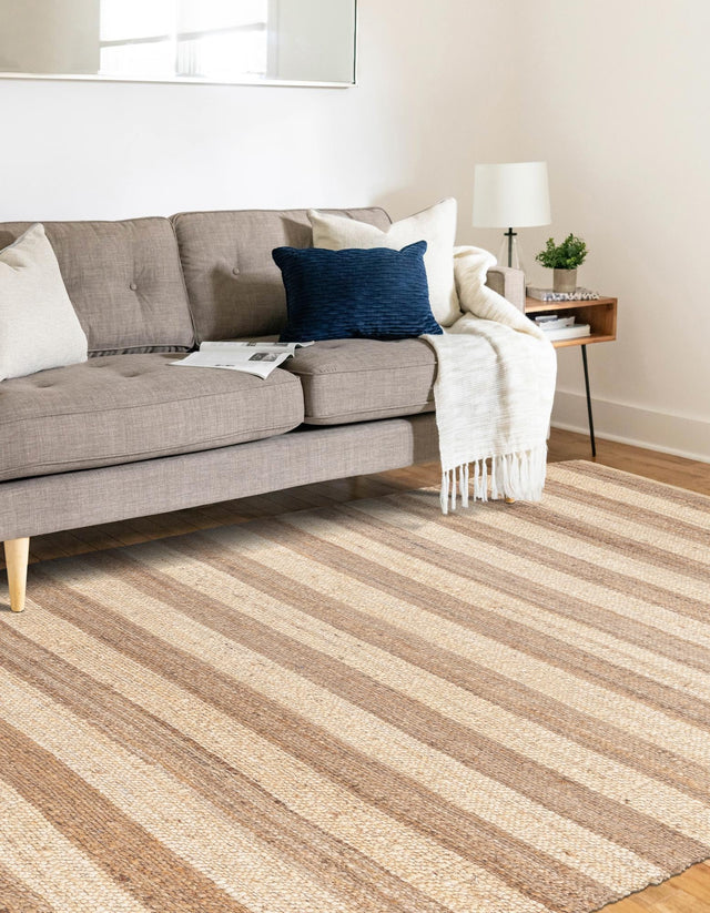 Natural Ivory 6' 1 x 9' Braided Jute Rectangle Rug
