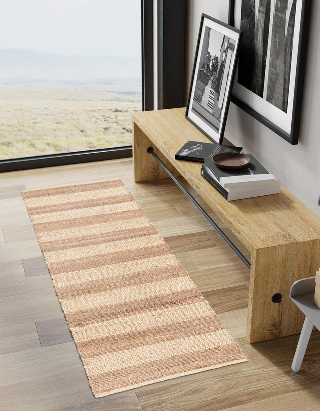 Natural Ivory 2' 2 x 8' Braided Jute Runner Rug