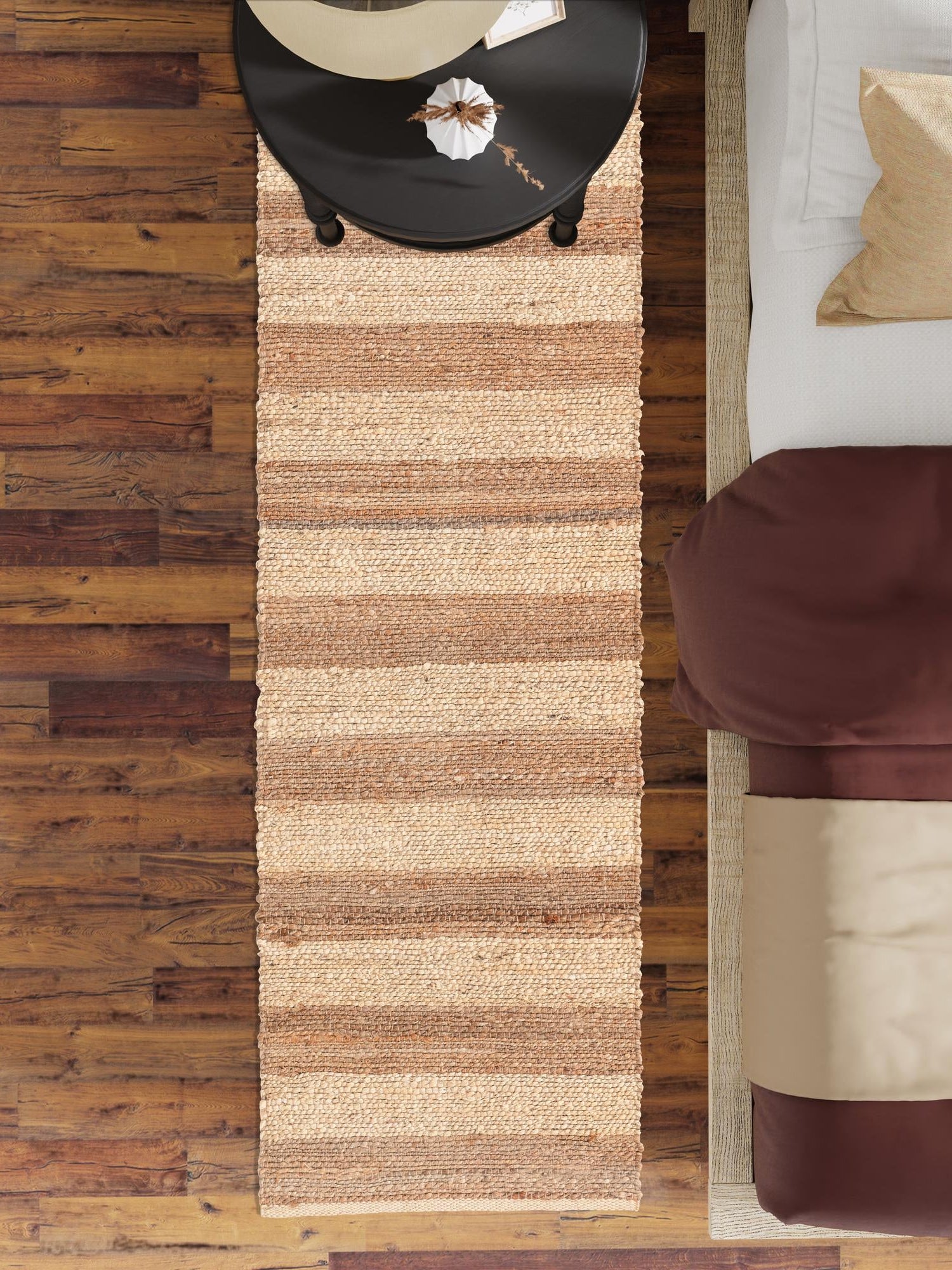 Natural Ivory 2' 2 x 6' 1 Braided Jute Runner Area Rug 100% Jute Hand Braided Natural Eco-Friendly Boho Style Carpet for Living Rooms Dining Office Space Dorms for Sale at Rug Engine
