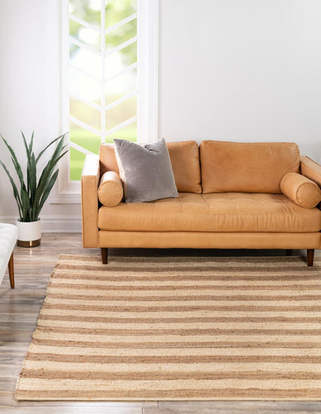 Natural Ivory 8' x 8' Braided Jute Square Rug