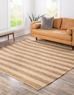 Natural Ivory 8' x 8' Braided Jute Square Rug