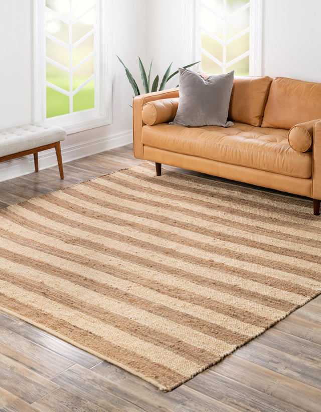 Natural Ivory 8' x 8' Braided Jute Square Rug