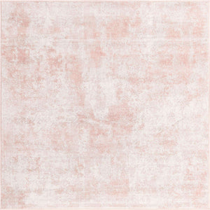 Carnation Pink 4' 1 x 4' 1 Eos Square Area Rug 100% Polypropylene Stain Resistant Carpet With Cotton Backing Marbled Design for Living, Dining Room, Office for Sale at Rug Engine