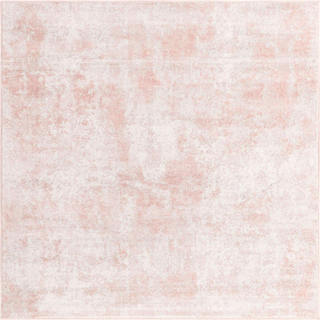Carnation Pink 4' 1 x 4' 1 Eos Square Area Rug 100% Polypropylene Stain Resistant Carpet With Cotton Backing Marbled Design for Living, Dining Room, Office for Sale at Rug Engine