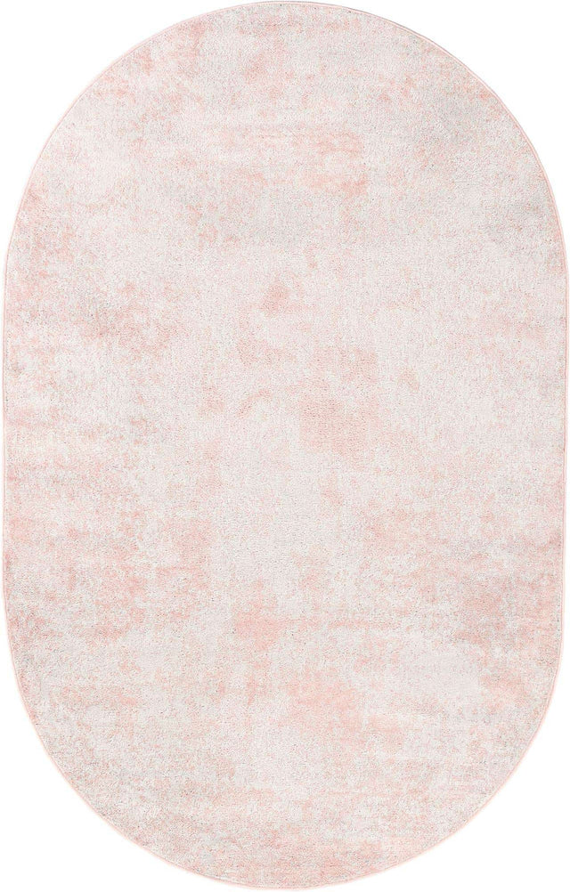Carnation Pink 5' 3 x 8' Eos Oval Area Rug 100% Polypropylene Stain Resistant Carpet With Cotton Backing Marbled Design for Living, Dining Room, Office for Sale at Rug Engine