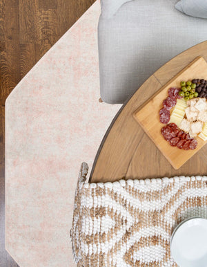 Carnation Pink 7' 1 x 7' 1 Eos Octagon Area Rug 100% Polypropylene Stain Resistant Carpet With Cotton Backing Marbled Design for Living, Dining Room, Office for Sale at Rug Engine