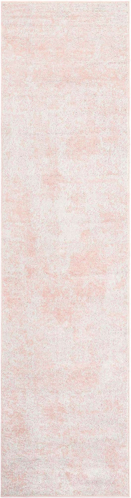 Carnation Pink 2' 7 x 10' Eos Runner Area Rug 100% Polypropylene Stain Resistant Carpet With Cotton Backing Marbled Design for Living, Dining Room, Office for Sale at Rug Engine