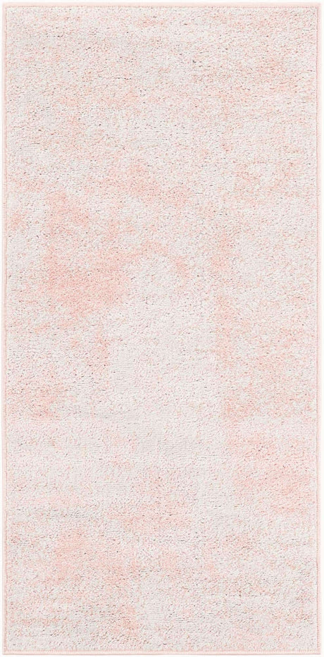 Carnation Pink 2' x 4' 1 Eos Runner Area Rug 100% Polypropylene Stain Resistant Carpet With Cotton Backing Marbled Design for Living, Dining Room, Office for Sale at Rug Engine