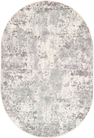 Stone Gray 4' 1 x 6' 1 Eos Oval Area Rug 100% Polypropylene Stain Resistant Carpet With Cotton Backing Marbled Design for Living, Dining Room, Office for Sale at Rug Engine