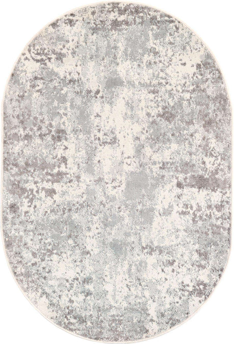 Stone Gray 4' 1 x 6' 1 Eos Oval Area Rug 100% Polypropylene Stain Resistant Carpet With Cotton Backing Marbled Design for Living, Dining Room, Office for Sale at Rug Engine