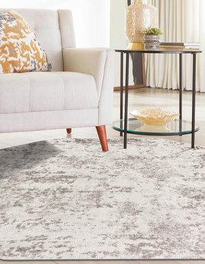 Stone Gray 7' 1 x 7' 1 Eos Octagon Area Rug 100% Polypropylene Stain Resistant Carpet With Cotton Backing Marbled Design for Living, Dining Room, Office for Sale at Rug Engine