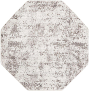 Stone Gray 7' 1 x 7' 1 Eos Octagon Area Rug 100% Polypropylene Stain Resistant Carpet With Cotton Backing Marbled Design for Living, Dining Room, Office for Sale at Rug Engine