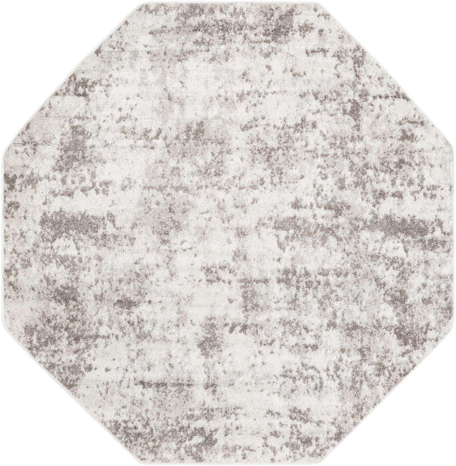 Stone Gray 7' 1 x 7' 1 Eos Octagon Area Rug 100% Polypropylene Stain Resistant Carpet With Cotton Backing Marbled Design for Living, Dining Room, Office for Sale at Rug Engine