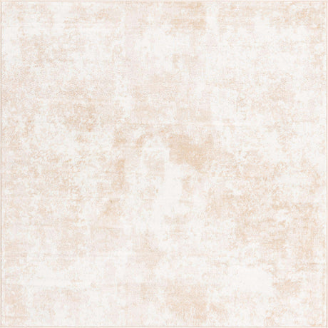 Sand 4' 1 x 4' 1 Eos Square Area Rug 100% Polypropylene Stain Resistant Carpet With Cotton Backing Marbled Design for Living, Dining Room, Office for Sale at Rug Engine