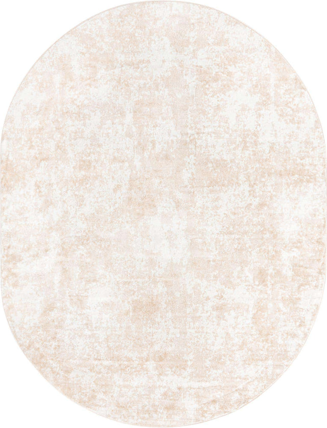 Sand 4' 1 x 6' 1 Eos Oval Area Rug 100% Polypropylene Stain Resistant Carpet With Cotton Backing Marbled Design for Living, Dining Room, Office for Sale at Rug Engine