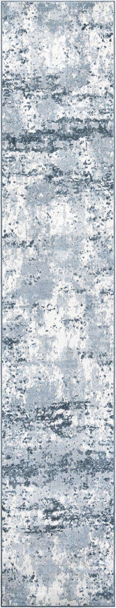 Vintage Blue 2' 7 x 14' 1 Eos Runner Area Rug 100% Polypropylene Stain Resistant Carpet With Cotton Backing Marbled Design for Living, Dining Room, Office for Sale at Rug Engine
