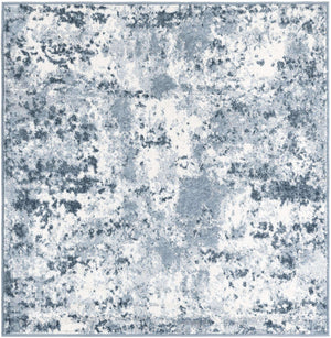 Vintage Blue 4' 1 x 4' 1 Eos Square Area Rug 100% Polypropylene Stain Resistant Carpet With Cotton Backing Marbled Design for Living, Dining Room, Office for Sale at Rug Engine