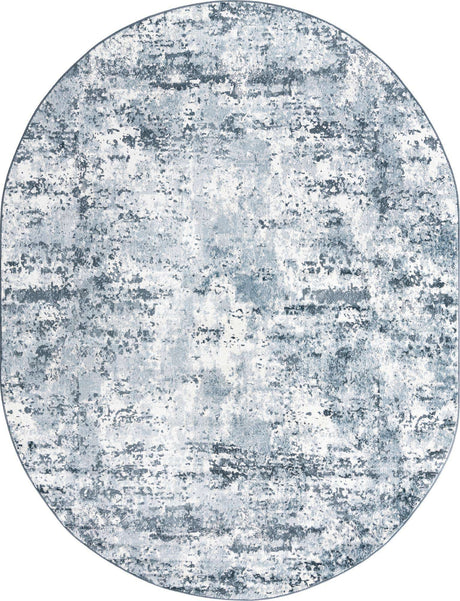 Vintage Blue 4' 1 x 6' 1 Eos Oval Area Rug 100% Polypropylene Stain Resistant Carpet With Cotton Backing Marbled Design for Living, Dining Room, Office for Sale at Rug Engine