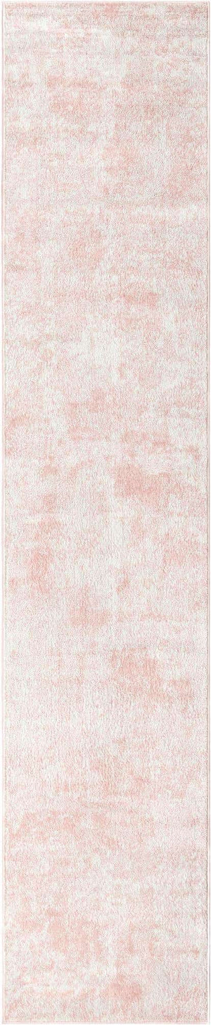 Carnation Pink 2' 7 x 13' 1 Eos Runner Area Rug 100% Polypropylene Stain Resistant Carpet With Cotton Backing Marbled Design for Living, Dining Room, Office for Sale at Rug Engine