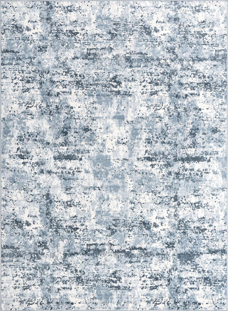 Vintage Blue 7' 1 x 10' Eos Rectangle Area Rug 100% Polypropylene Stain Resistant Carpet With Cotton Backing Marbled Design for Living, Dining Room, Office for Sale at Rug Engine