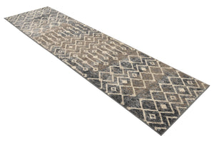 Vintage Blue 2' 7 x 10' Bohemian Trellis Runner Area Rug 100% Polypropylene With Cotton Backing Geometric Modern Boho Decor Carpet for Living Rooms Office Dining Kitchen Interior Design for Sale at Rug Engine